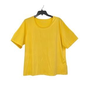 Susan Graver Womens L Sunshine Yellow Modern Essentials Liquid Knit Office Wear